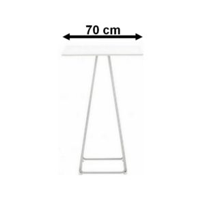 tabme mange debout carré 70 cm blanc