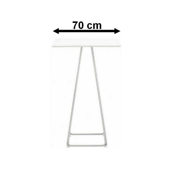 tabme mange debout carré 70 cm blanc